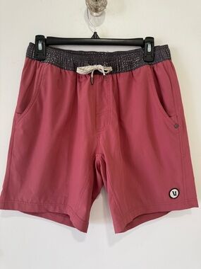 New Vuori Kore Shorts Lined Saltwater Red Men’s 7” Inseam Performance